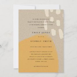 ABSTRATO RUST ORANGE KRAFT SCANDI CONVITE DE CASAM