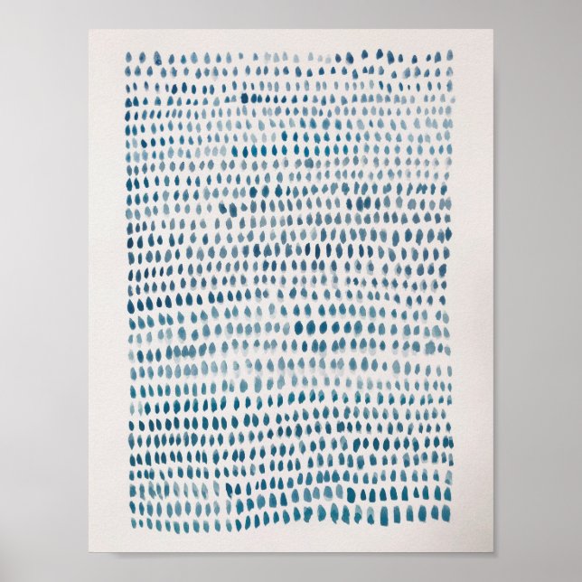 Abstrato Sea Glass Blue Dot Ocean Standard Poster (Frente)