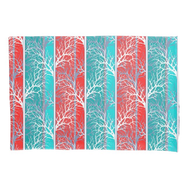 Abstrato sem costura ramal vermelho-coral azul (Frente)