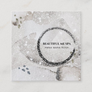 *~* Abstrato Silver Black Glitter Cartão de visita