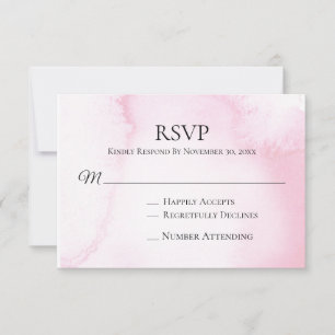 *~* Abstrato Soft Blush Pink Wedding RSVP Inserção