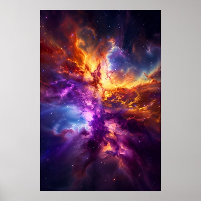 Abstrato Space Nebula Art Impressão (Frente)