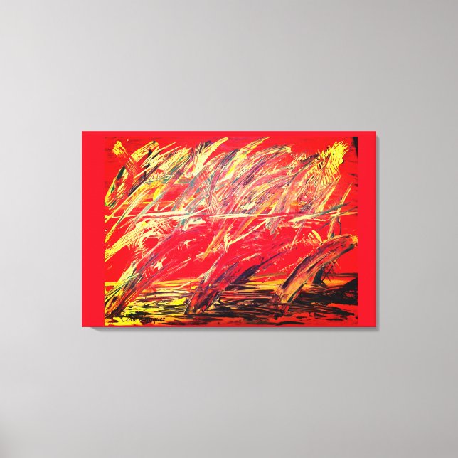 Abstrato Stretch Canvas Imprimir "Feather Blast" (Frente)