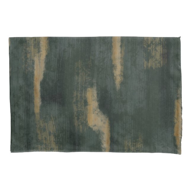 Abstrato Suave Matiz Verde Profundo e Dourado (Frente-Esquerda)