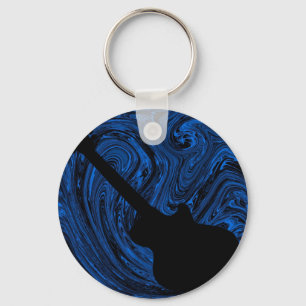 Abstrato suga Chaveiro de violão, azul