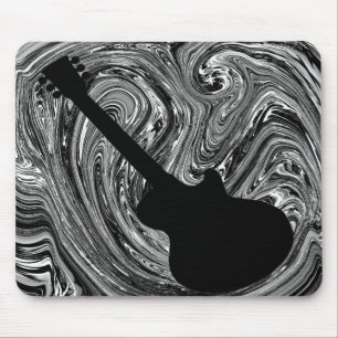 Abstrato suga o Mousepad do Violão, preto e branco