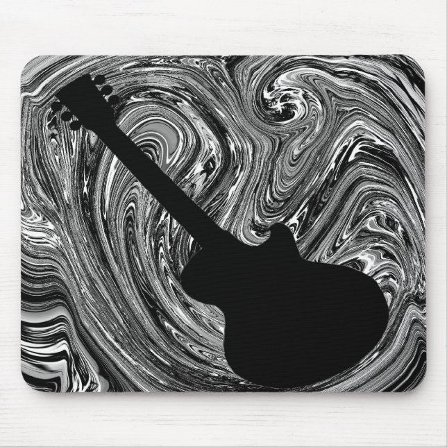 Abstrato suga o Mousepad do Violão, preto e branco (Frente)