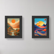 Abstrato sunrise Wall art e decor