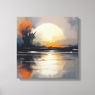 Abstrato Sunset Landscape canvas Art