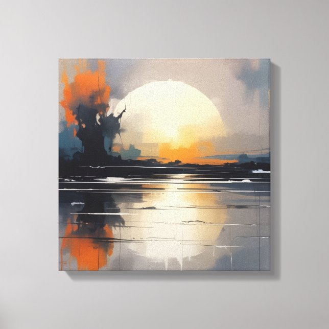 Abstrato Sunset Landscape canvas Art (Frente)