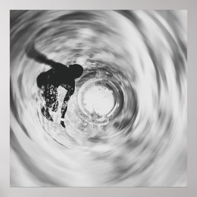 Abstrato Surfer Silhouette Poster (Frente)