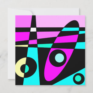 Abstrato Surfing Turquoise Hot Pink Amarelo Amarel