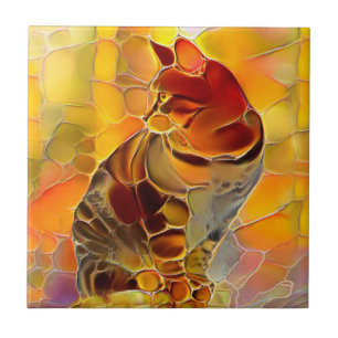 Abstrato Tiger para Azulejo de cerâmica para gatos