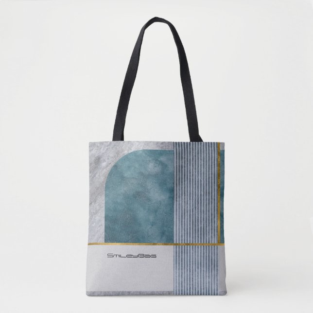 Abstrato Tote Bag moderno com Padrões geométricos (Frente)