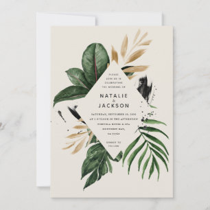 Abstrato tropical moderno pintado casamento