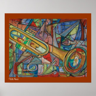 Abstrato Trumpet Poster por ValAries