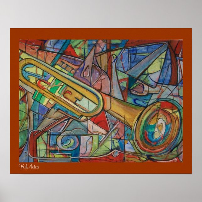 Abstrato Trumpet Poster por ValAries (Frente)