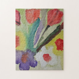 Abstrato Tulipas e Flores de Mola Quebra-cabeça