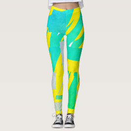 Abstrato Turquesa Pastel Colors Leggings