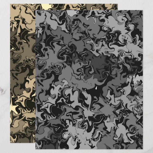 Abstrato - Twirls/Filtros Coloridos - Papel Scrapb (Frente/Verso)