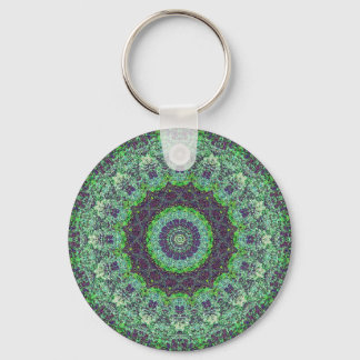 Abstrato Verde de Jardim Mandala Chaveiro