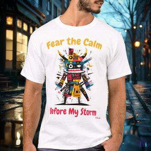 Abstrato Vibrant Samurai Warrior T-Shirt