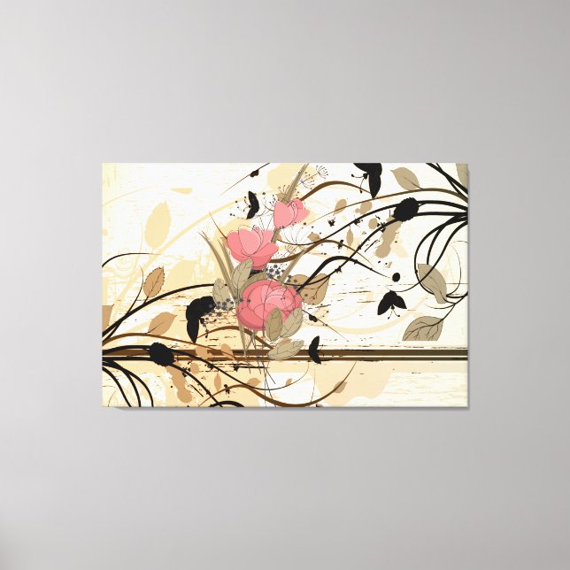 Abstrato Vintage Canvas Floral (Frente)