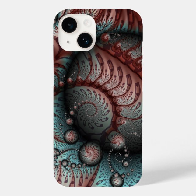 Abstrato Vivid Fantasy Fractal Art Brown Blue (Verso)