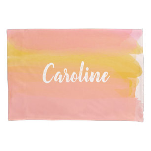 Abstrato Watercolor Amarelo Rosa Personalizado