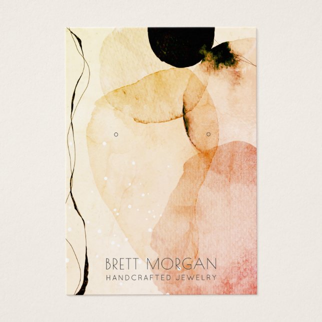 Abstrato Watercolor Earring Jewelry Display Cartõe (Frente)