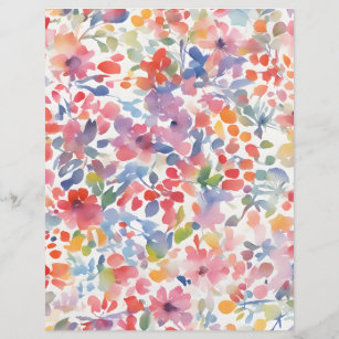 Abstrato Watercolor - Papel Scrapbook Perdido Flor