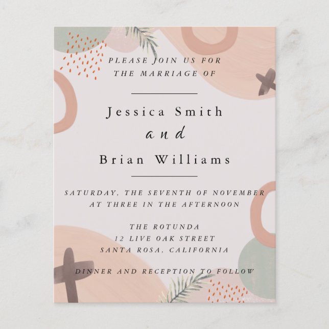 Abstrato Watercolor Wedding Flyer (Frente)