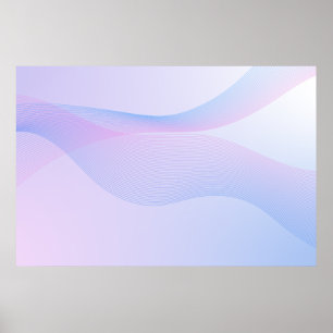 Abstrato Wavelines Poster Azul Rosa