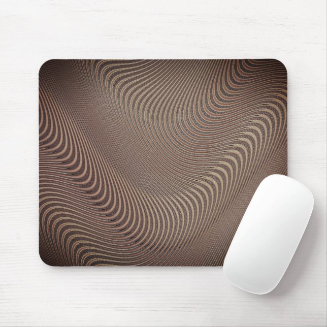 Abstrato Waves Brown Mouse Pad (Com mouse)