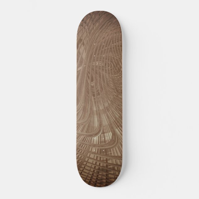 Abstrato Waves Brown Skateboard (Frente)