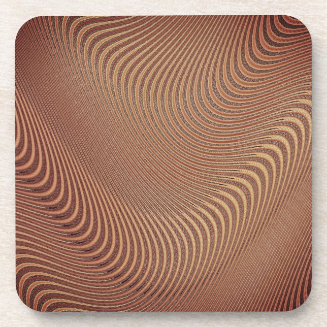 Abstrato Wavy Brown Porta copos (Frente)