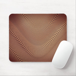 Abstrato Wavy Strike Mouse Brown Mouse Pad