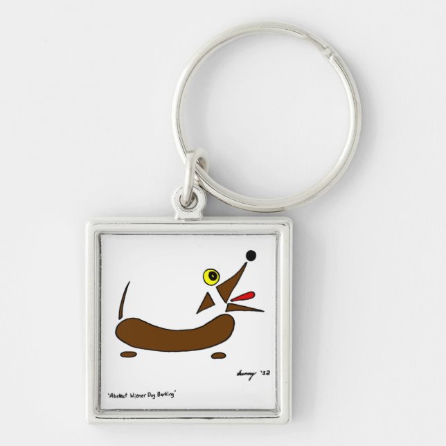 Abstrato Wiener Dog Chaveiro (Frente)