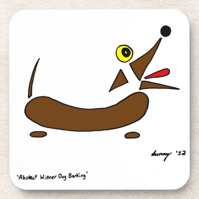 Abstrato Wiener Dog Porta copos - Conjunto de 6 (Frente)