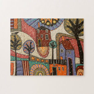 Abstrato Winter Jigsaw Quebra-cabeça por Karla Ge