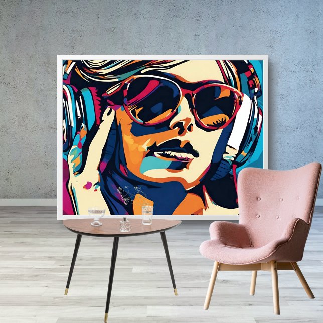 Abstrato Woman Music Pop Art 2 Poster (Abstract Woman Music Pop Art 2 Poster)