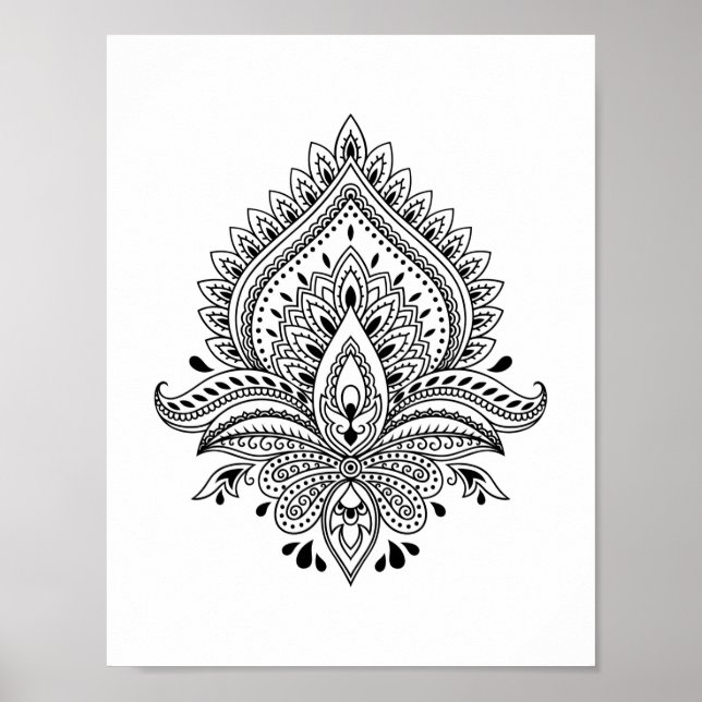 Abstrato yin yang mandala Poster de 8,5" x 11" (Frente)