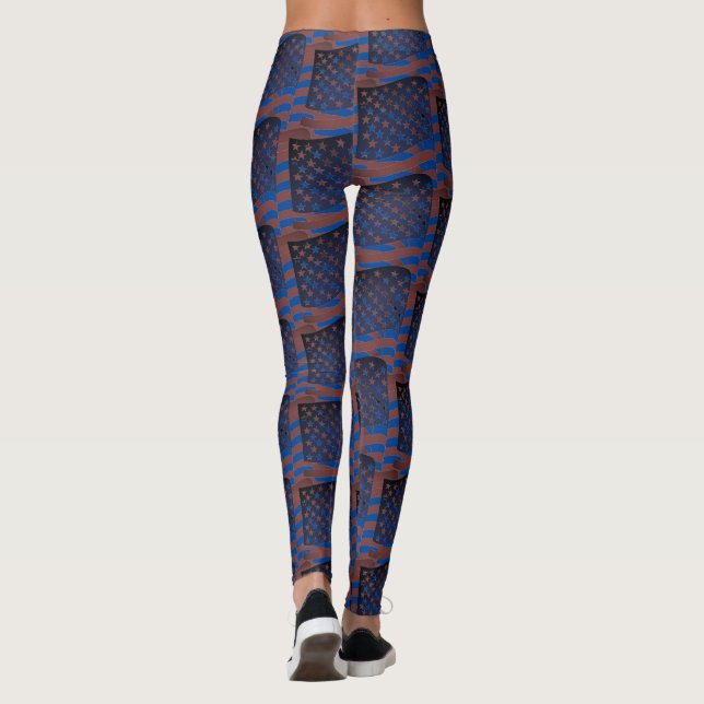 Abstrato Yoga Lady Leggings (Verso)
