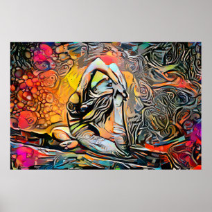 Abstrato Yoga Pose Poster