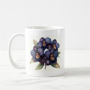 Absurda caneca de café clássica de orquídea negra 