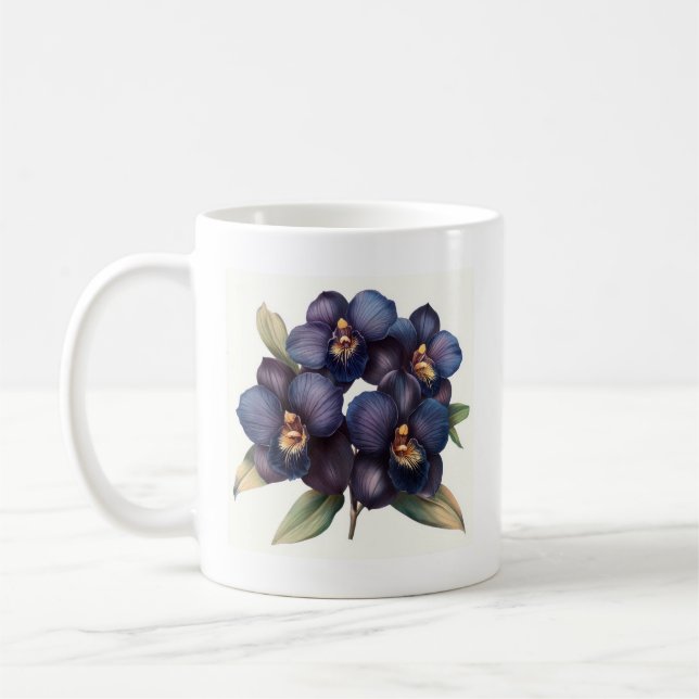 Absurda caneca de café clássica de orquídea negra  (Esquerda)