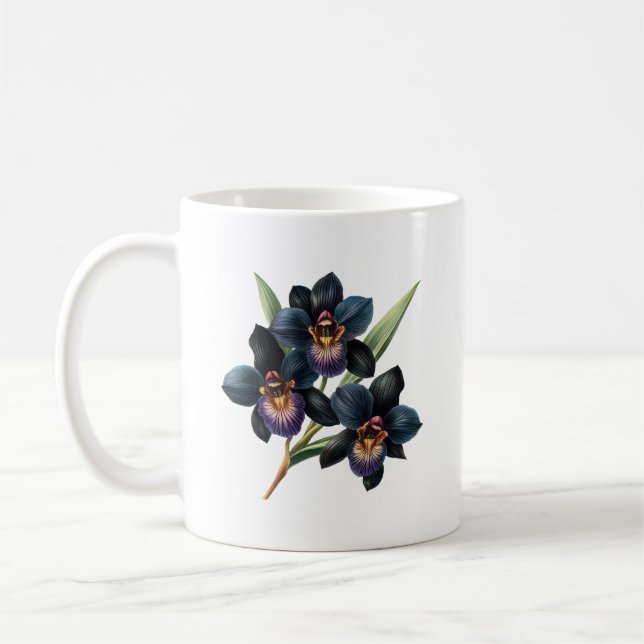 Absurda caneca de café clássica de orquídea negra  (Esquerda)