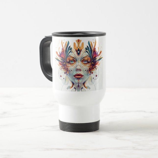 Abtrair a Caneca de viagem de Arte das Mulheres (Frente Esquerda)