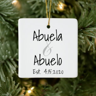 Abuela e Abuelo Primeiro Ornamento para Netos