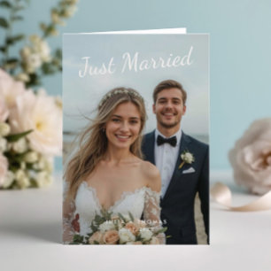 Acaba de Casar Anúncio de Foto de Casamento Elegan
